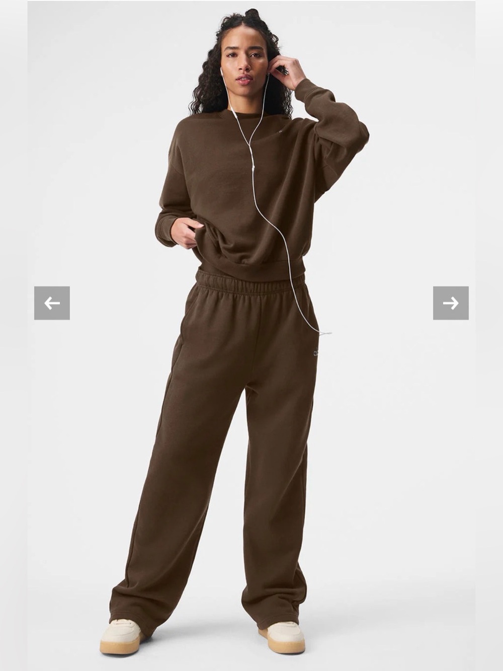 Alo Yoga Accolade Crewneck Sweatshirt in espresso- size XS - Picture 10 of 10